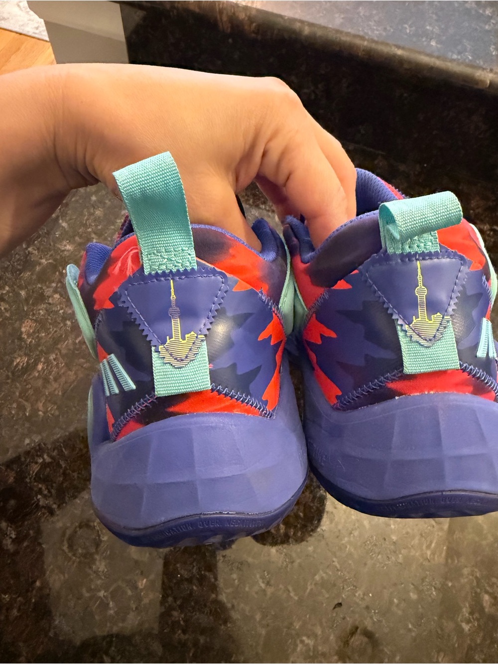 adidas Kids Slip-On Sneakers in Red, Purple & Mint - Picture 8 of 8